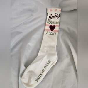 Juicy Couture White and Pink Casual Socks